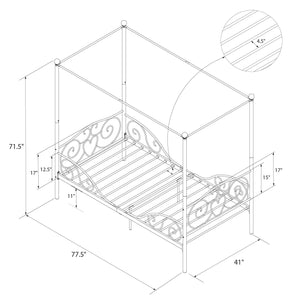 DHP Canopy Metal Bed - White - Twin