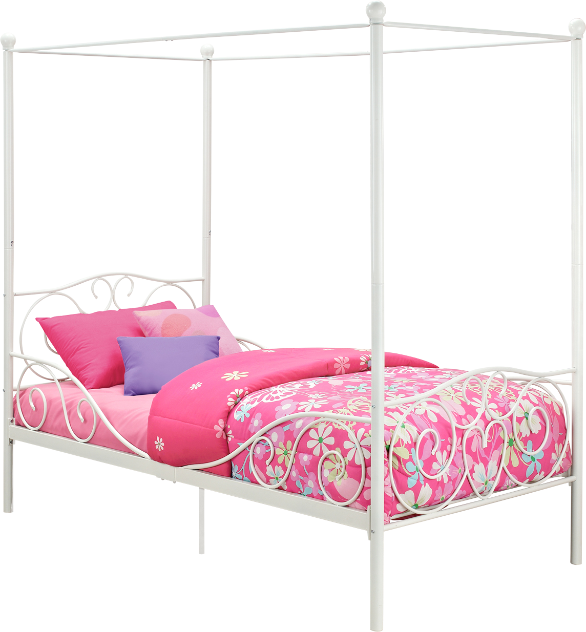 DHP Canopy Metal Bed - White - Twin