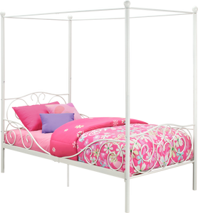DHP Canopy Metal Bed - White - Twin
