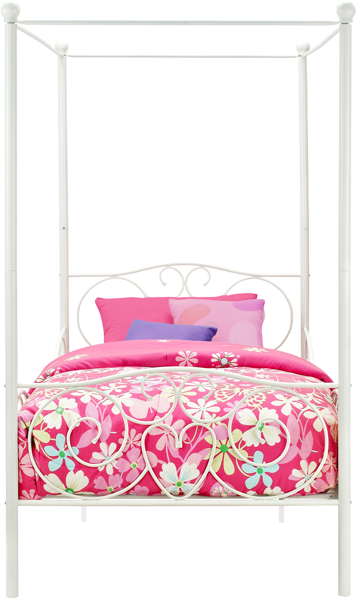 DHP Canopy Metal Bed - White - Twin