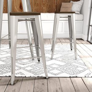 DHP Fusion 30" Stackable Bar Stools, Set of 2 - Silver