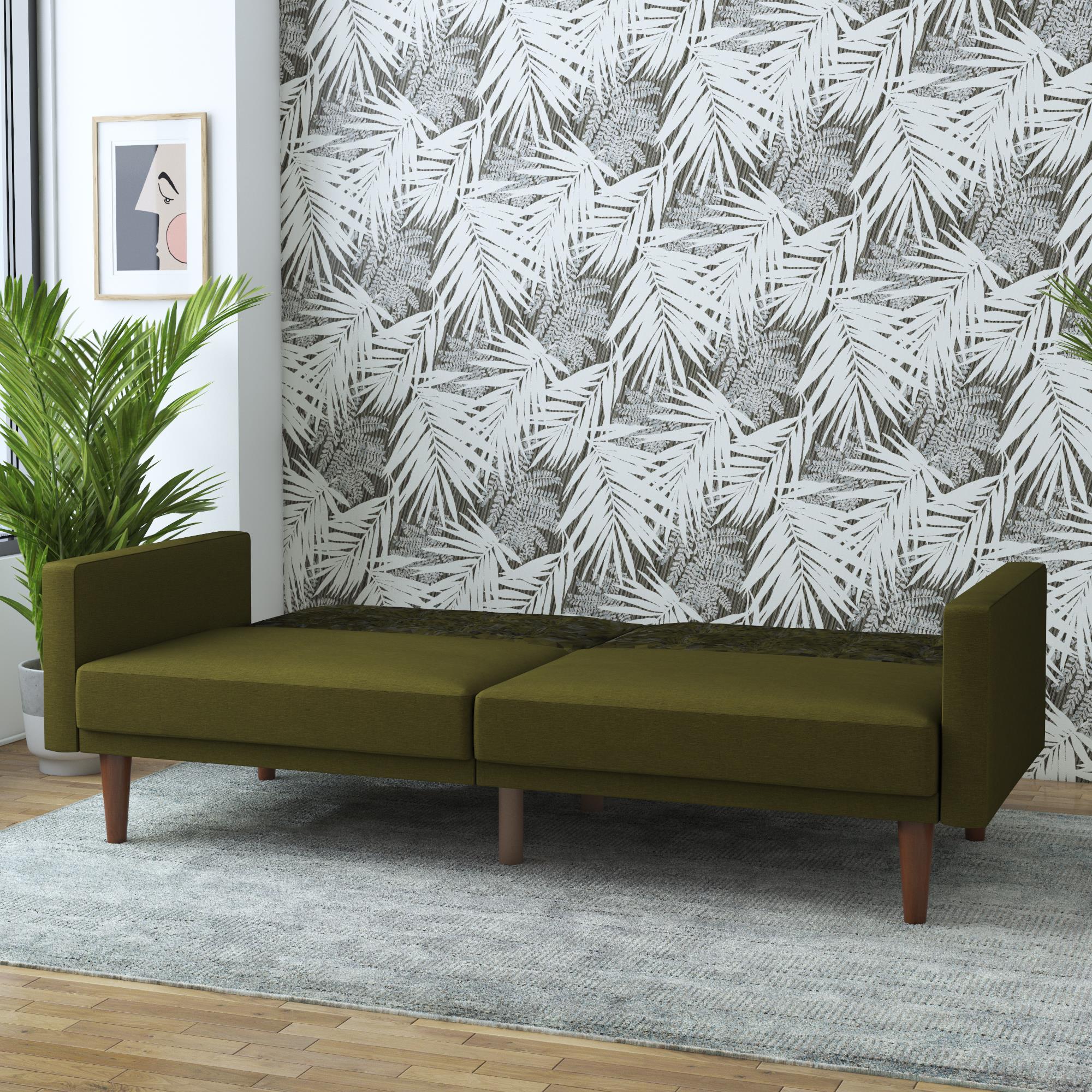 DHP Wimberly Upholstered Futon Sofa Bed - Olive Green