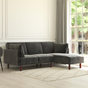 DHP Clair Sectional Sofa with Reversible Chaise - Dark Gray