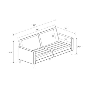 DHP Farnsworth Futon Sofa Bed - Light Gray