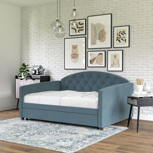 DHP Ilena Upholstered Daybed - Navy - Full-Over-Twin