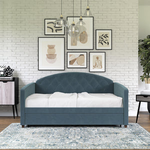 DHP Ilena Upholstered Daybed - Navy - Full-Over-Twin