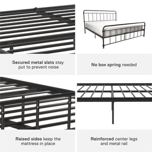 DHP Wallace Metal Bed Frame - Black - King