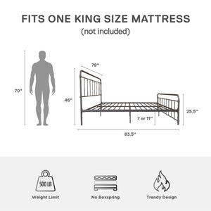 DHP Wallace Metal Bed Frame - Bronze - King