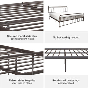 DHP Wallace Metal Bed Frame - Bronze - King