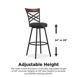 DHP Lesley Swivel Barstool - Black