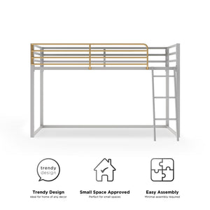 Little Seeds Monarch Hill Haven Twin Metal Junior Loft Bed - Dove Gray - Twin