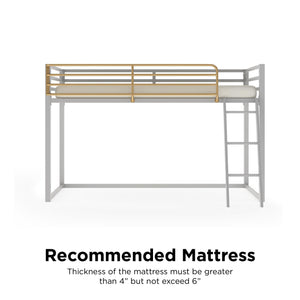 Little Seeds Monarch Hill Haven Twin Metal Junior Loft Bed - Dove Gray - Twin