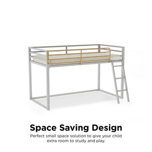 Little Seeds Monarch Hill Haven Twin Metal Junior Loft Bed - Dove Gray - Twin
