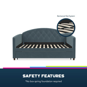 DHP Ilena Upholstered Daybed - Navy - Full-Over-Twin