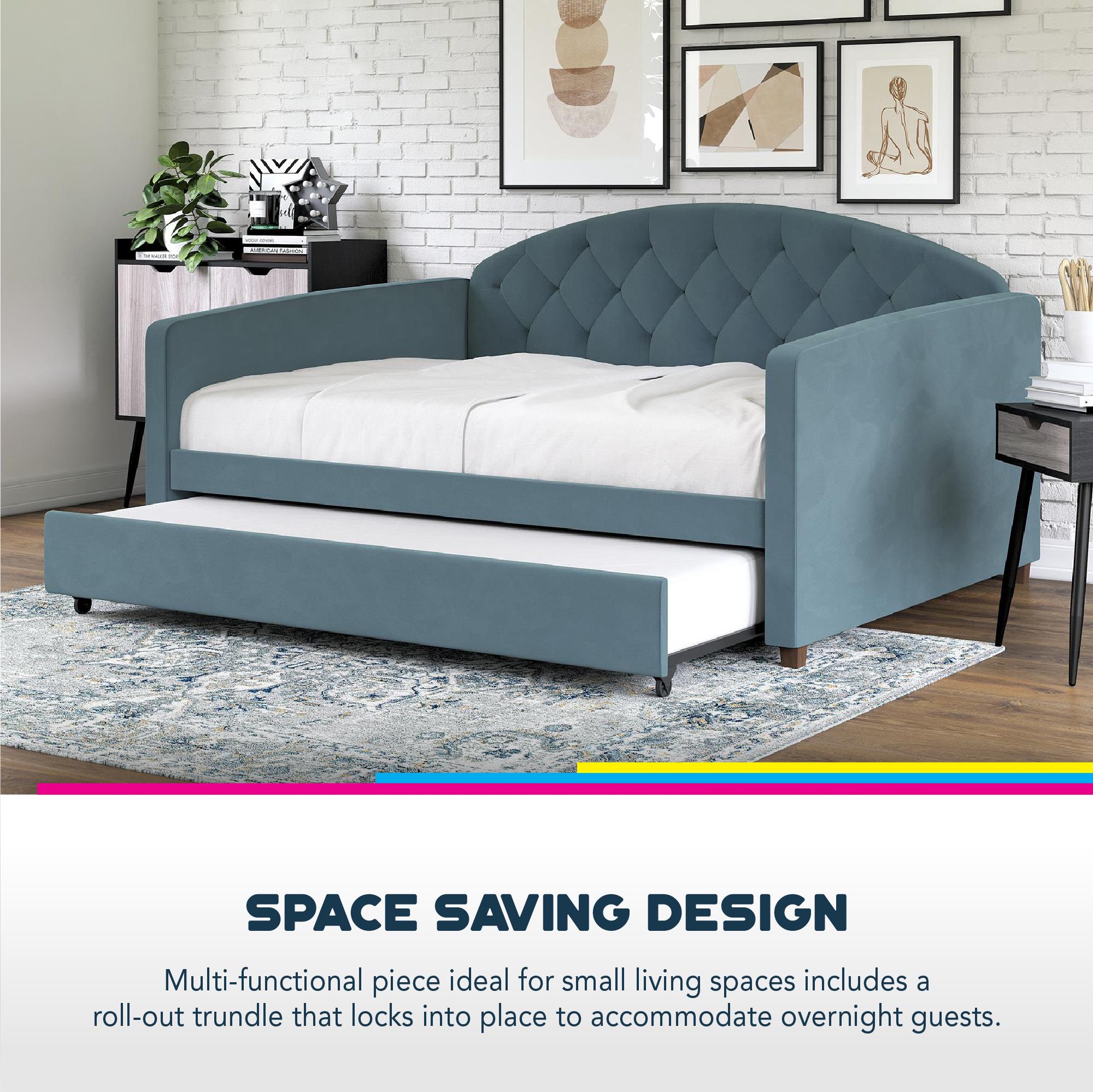 DHP Ilena Upholstered Daybed - Navy - Full-Over-Twin