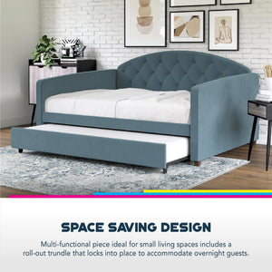 DHP Ilena Upholstered Daybed - Navy - Full-Over-Twin