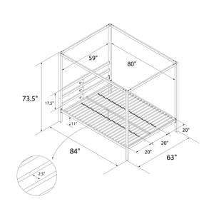 DHP Modern Metal Canopy Bed - Black - Queen