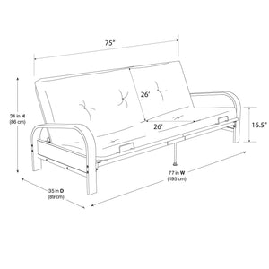 DHP Cleo Futon Set with Metal Frame and 6" Polyester Mattress - Green - Full