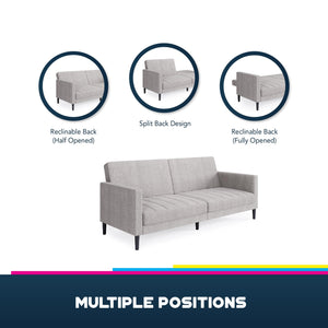 DHP Farnsworth Futon Sofa Bed - Light Gray