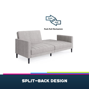 DHP Farnsworth Futon Sofa Bed - Light Gray