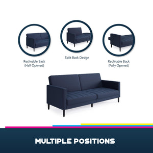 DHP Farnsworth Futon Sofa Bed - Navy