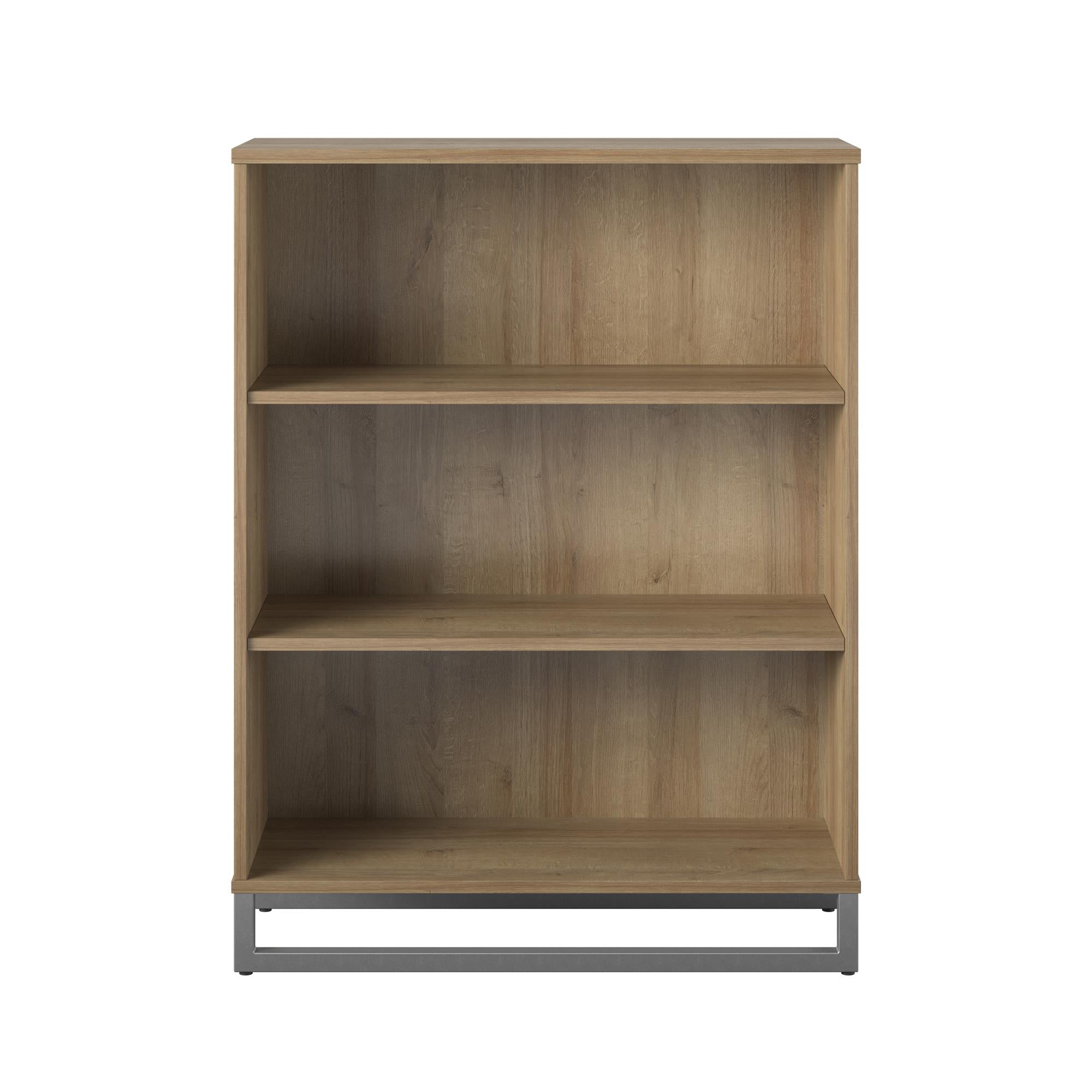 Mixed Material 3 Shelf Bookcase, Natural - Natural