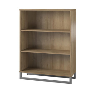 Mixed Material 3 Shelf Bookcase, Natural - Natural