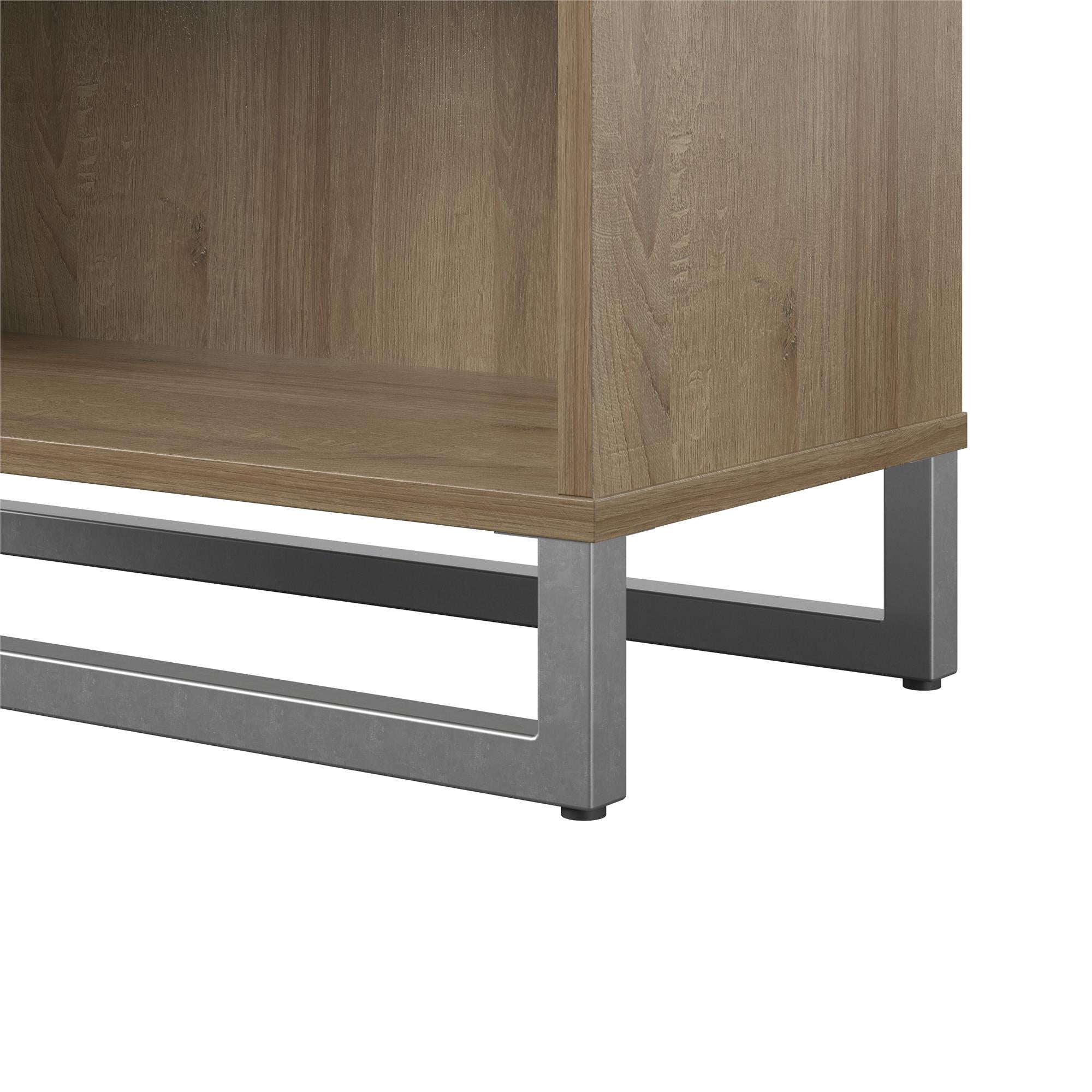 Mixed Material 3 Shelf Bookcase, Natural - Natural