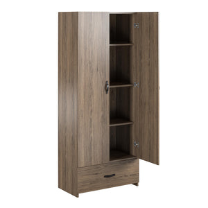 Systembuild Evolution  2 Door 1 Drawer Storage Cabinet - Rustic Oak