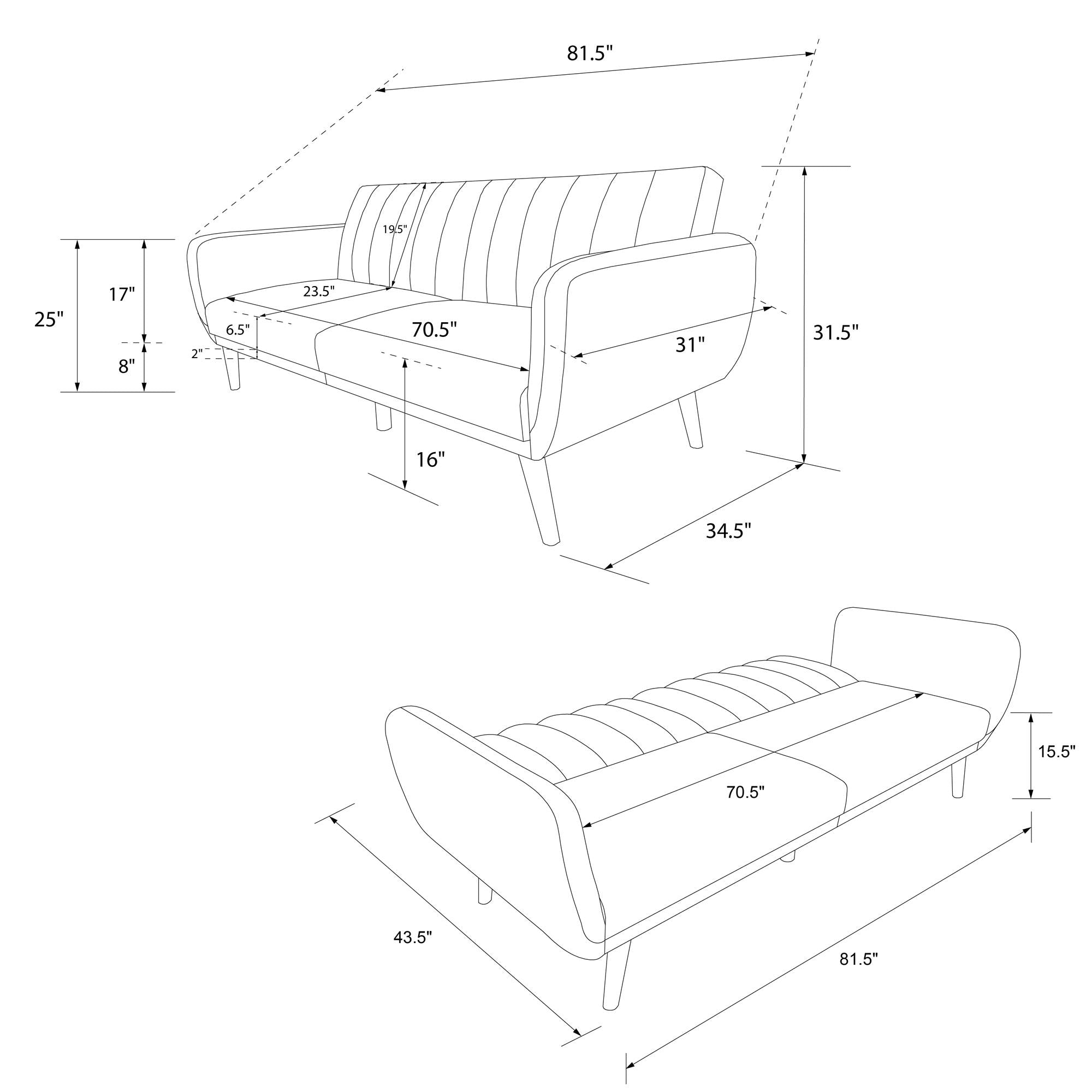 Novogratz Brittany Futon Sofa Bed - Green