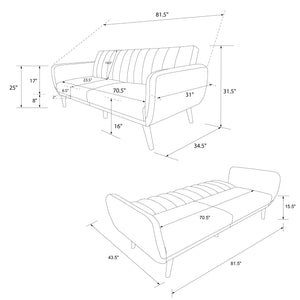Novogratz Brittany Futon Sofa Bed - Green