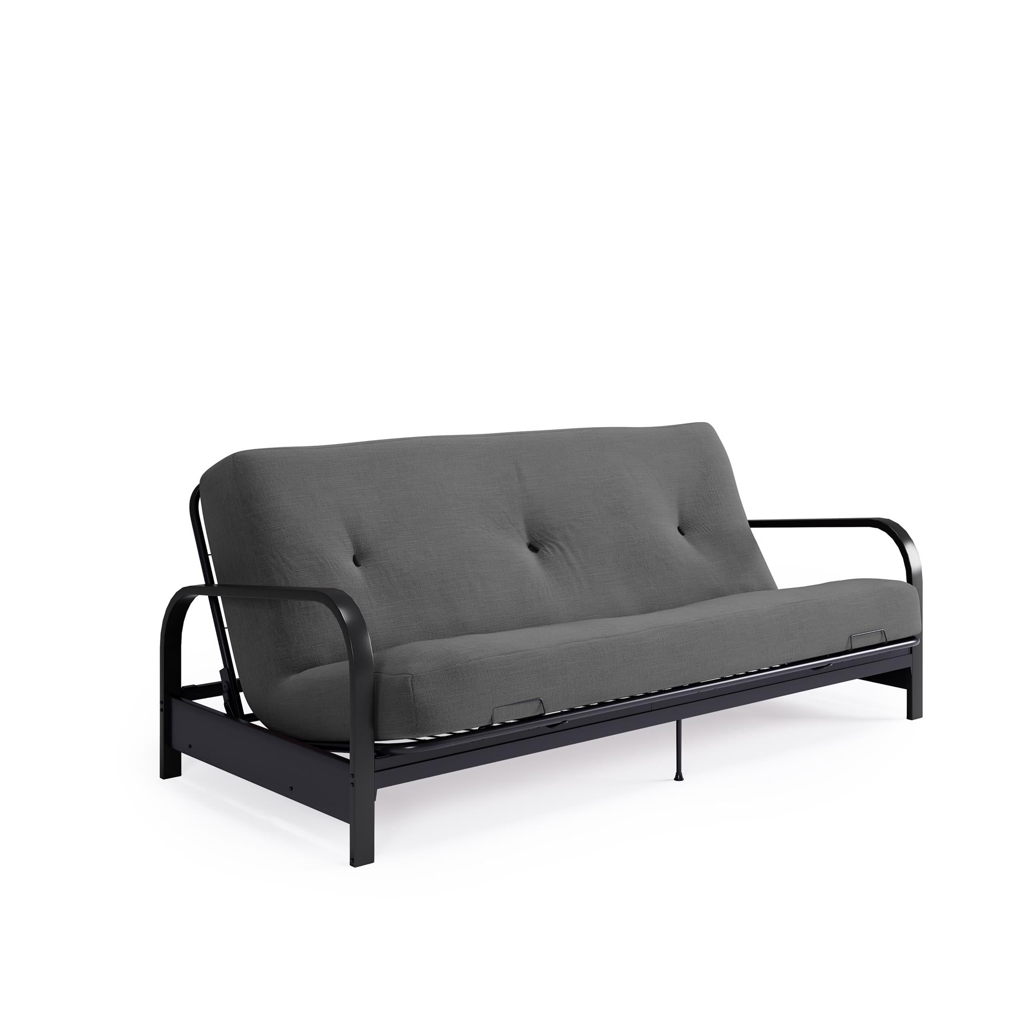 DHP Cleo Futon Set with Metal Frame and 6" Polyester Mattress - Gray - Full