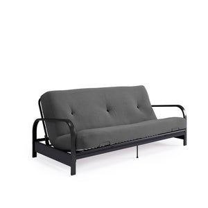DHP Cleo Futon Set with Metal Frame and 6" Polyester Mattress - Gray - Full