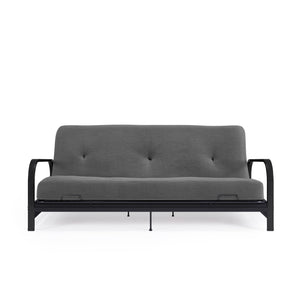 DHP Cleo Futon Set with Metal Frame and 6" Polyester Mattress - Gray - Full
