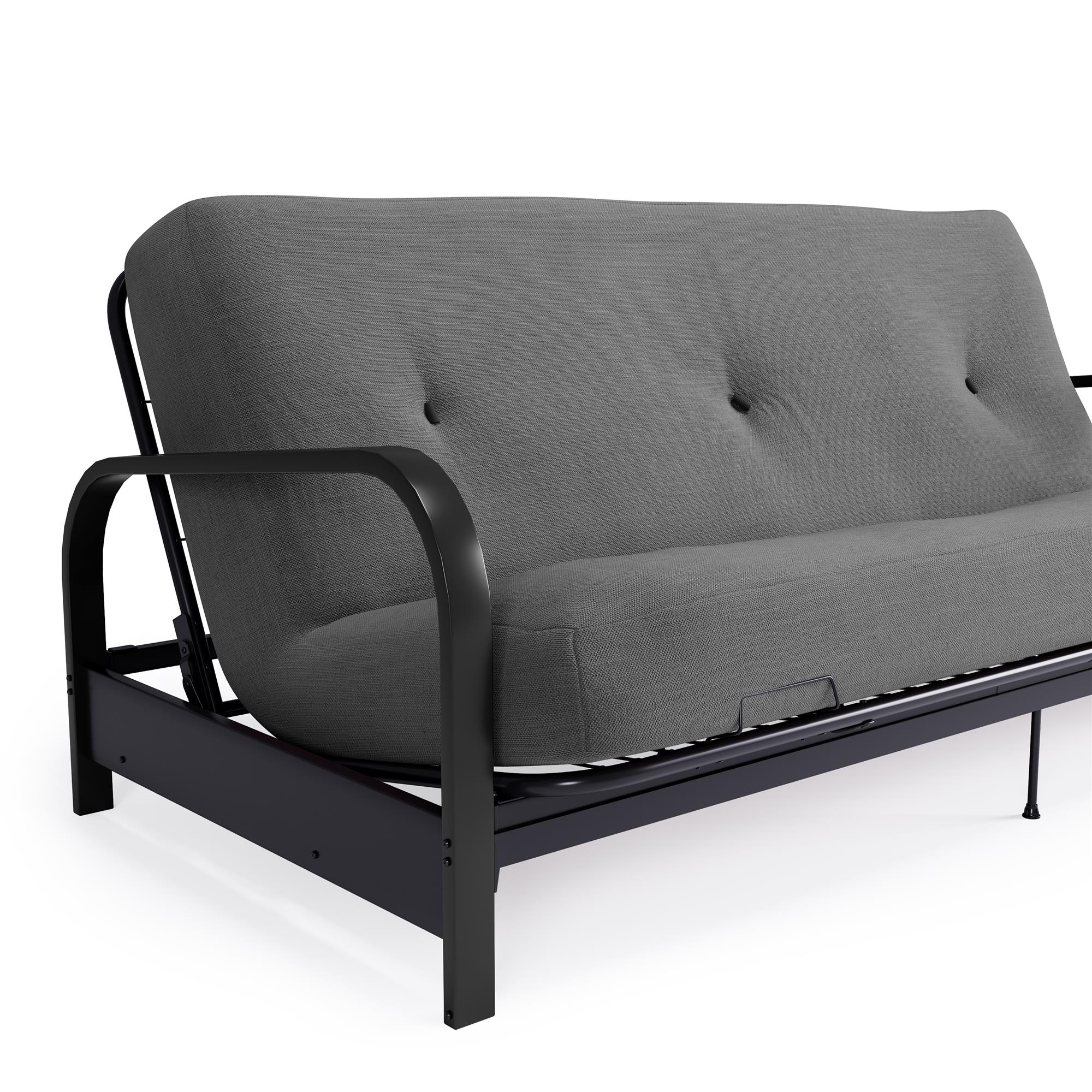 DHP Cleo Futon Set with Metal Frame and 6" Polyester Mattress - Gray - Full