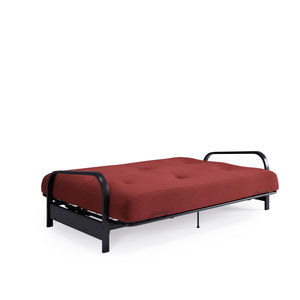 DHP Cleo Futon Set with Metal Frame and 6" Polyester Mattress - Red - Full