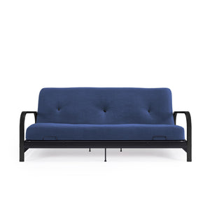 DHP Cleo Futon Set with Metal Frame and 6" Polyester Mattress - Blue - Full