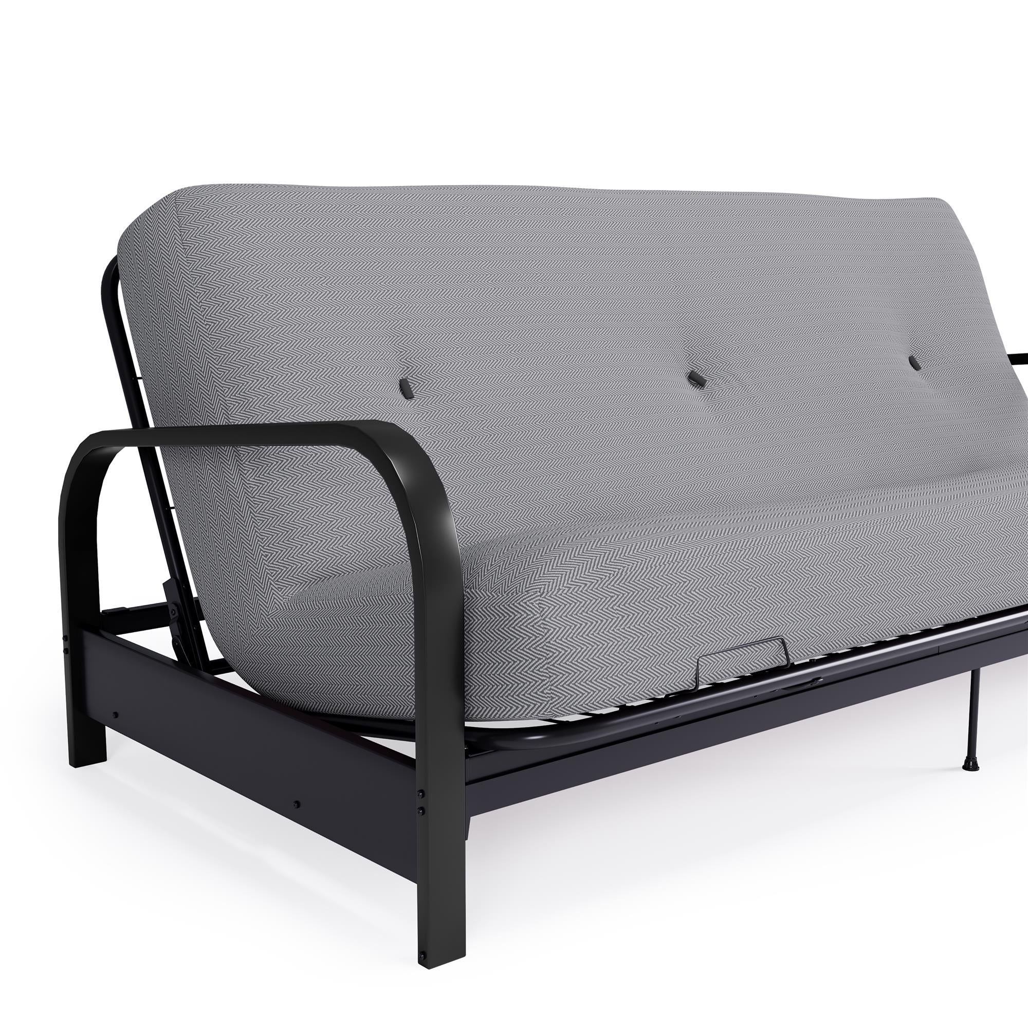 DHP Cleo Futon Set with Metal Frame and 6" Polyester Mattress - Herringbone - Full