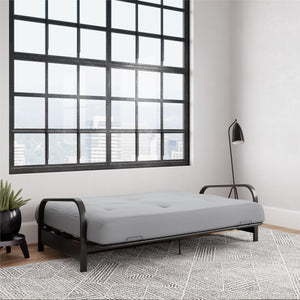 DHP Cleo Futon Set with Metal Frame and 6" Polyester Mattress - Herringbone - Full