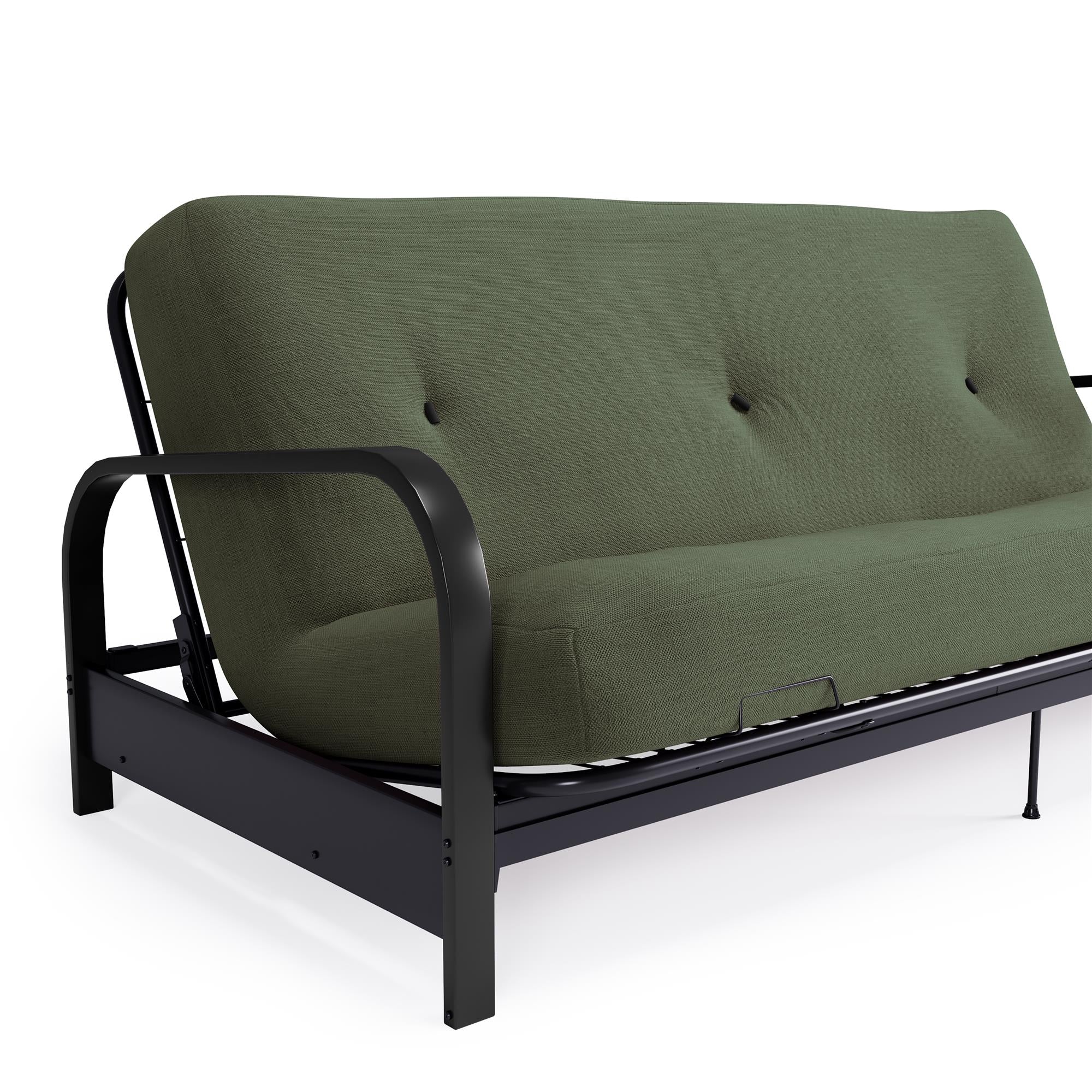 DHP Cleo Futon Set with Metal Frame and 6" Polyester Mattress - Green - Full