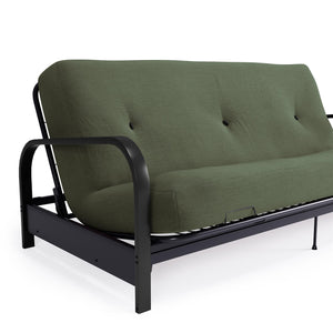 DHP Cleo Futon Set with Metal Frame and 6" Polyester Mattress - Green - Full