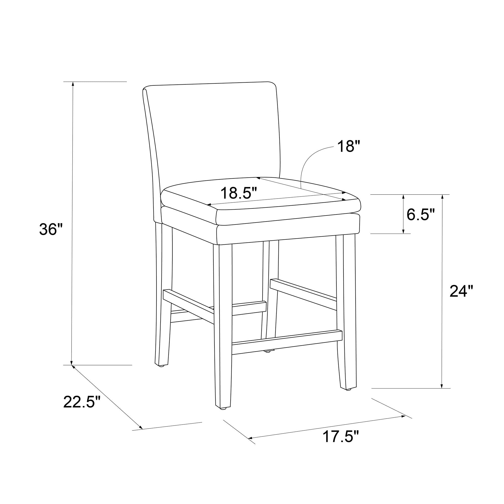 DHP Clark Upholstered Dining Chair - Gray