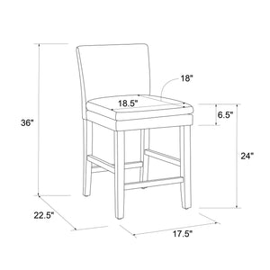 DHP Clark Upholstered Dining Chair - Gray