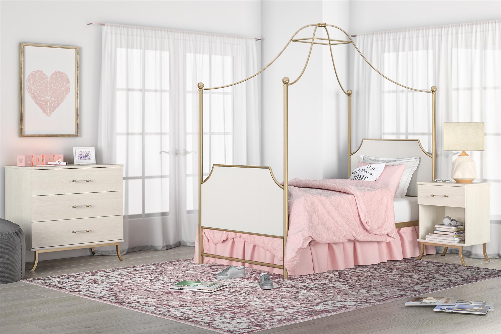Max & Finn Clementine Canopy Bed - Gold - Twin