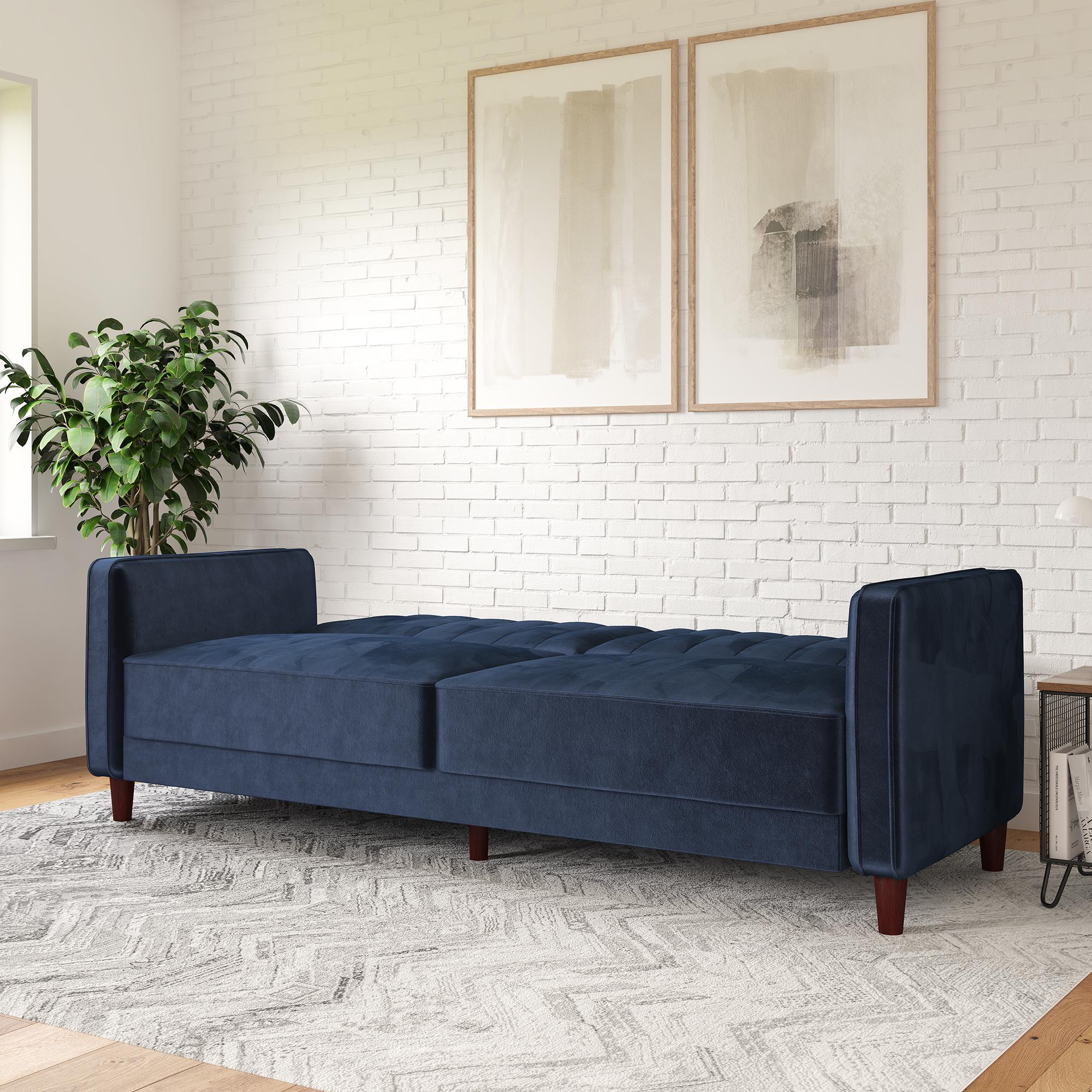 DHP Pin Tufted Futon Sofa Bed - Blue