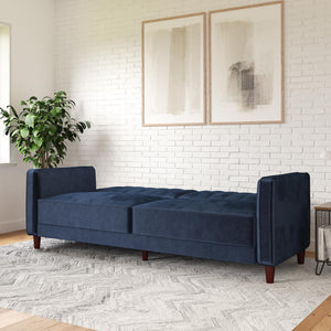 DHP Pin Tufted Futon Sofa Bed - Blue