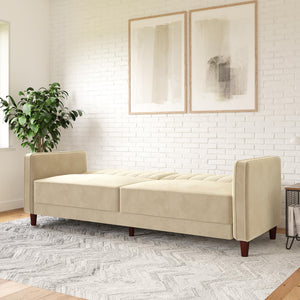 DHP Pin Tufted Futon Sofa Bed - Tan