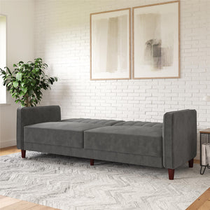 DHP Pin Tufted Futon Sofa Bed - Dark Gray