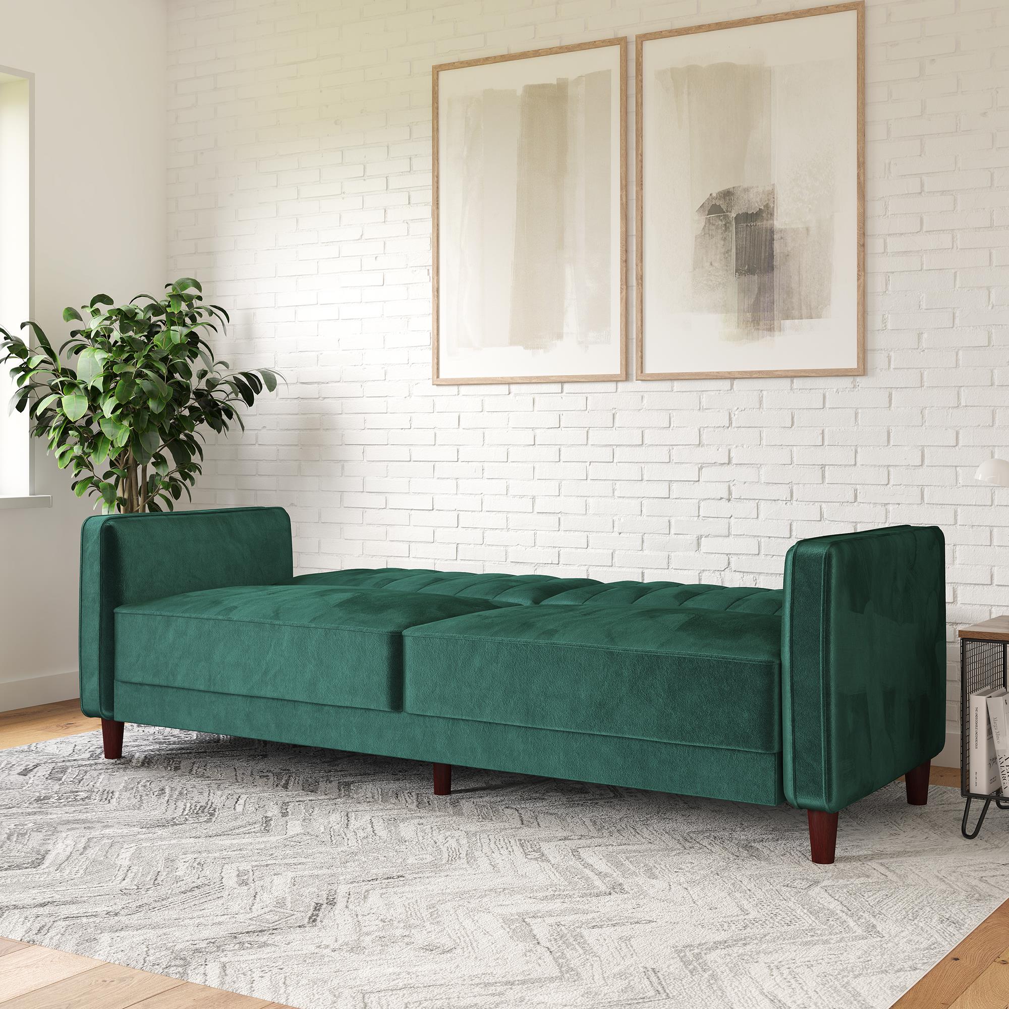 DHP Pin Tufted Futon Sofa Bed - Green