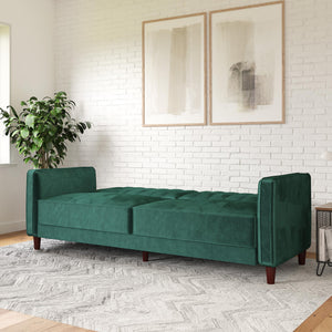 DHP Pin Tufted Futon Sofa Bed - Green